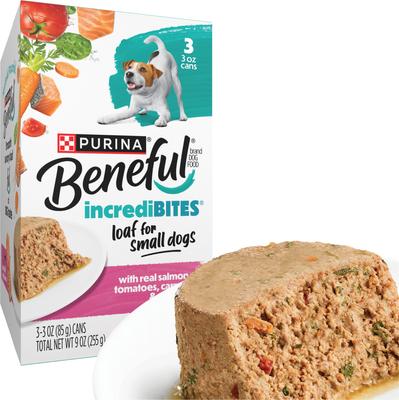 Purina Beneful IncrediBites Pate with Real Salmon Recipe Small Breed Wet Dog Food, 3-oz can, case of 24