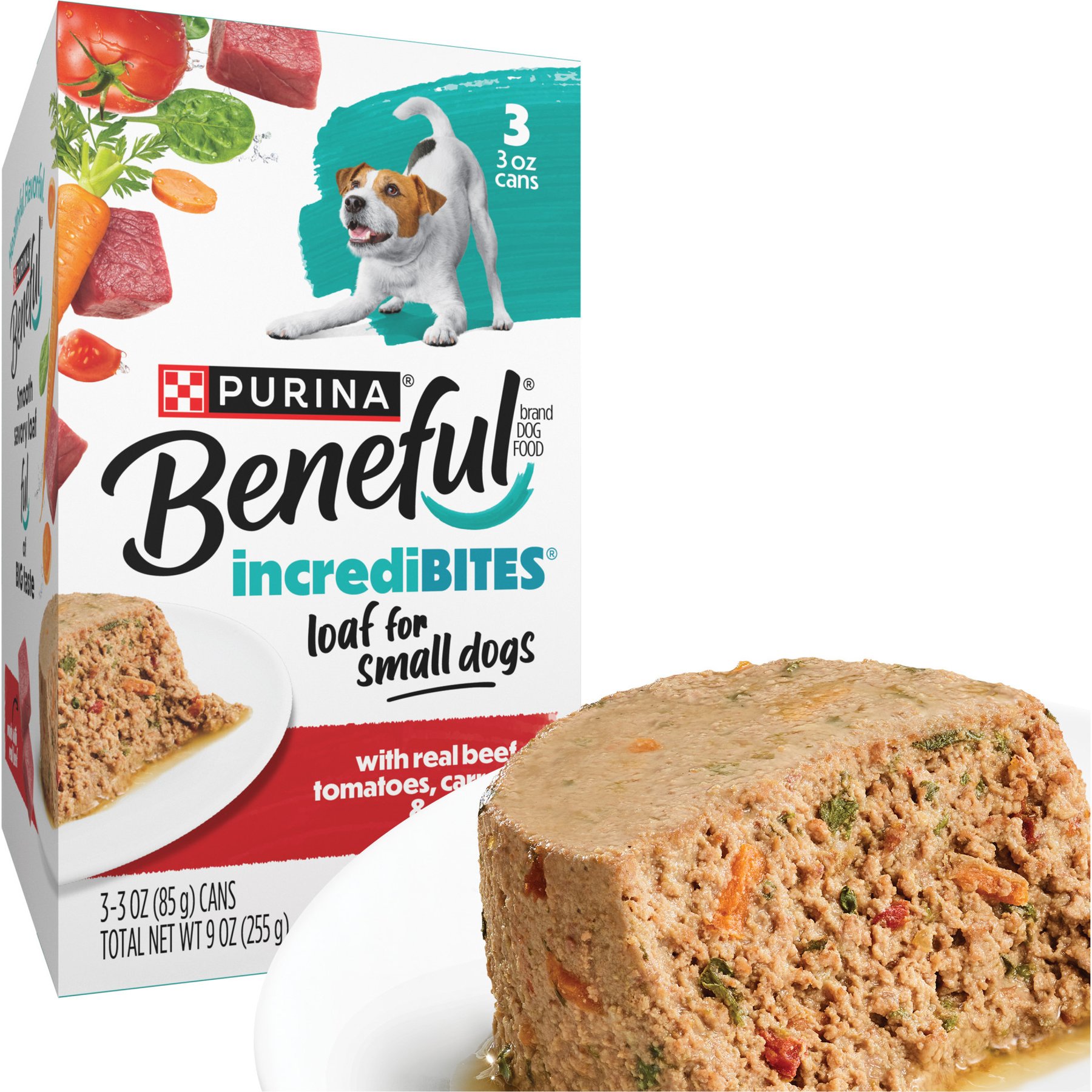 Purina Beneful Incredibites with Real Beef Recipe Pate Small Breed Wet Dog Food, 3-oz can, case of 24