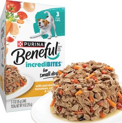 Purina Beneful IncrediBites with Real Chicken & Gravy Small Breed Wet Dog Food, 3-oz, case of 24