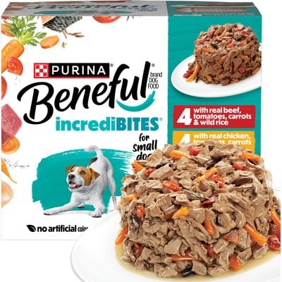 Purina Beneful Purina Beneful IncrediBites Adult Variety Pack Chicken Beef & Salmon Small Breed Wet Dog Food, 3-oz, case of 12