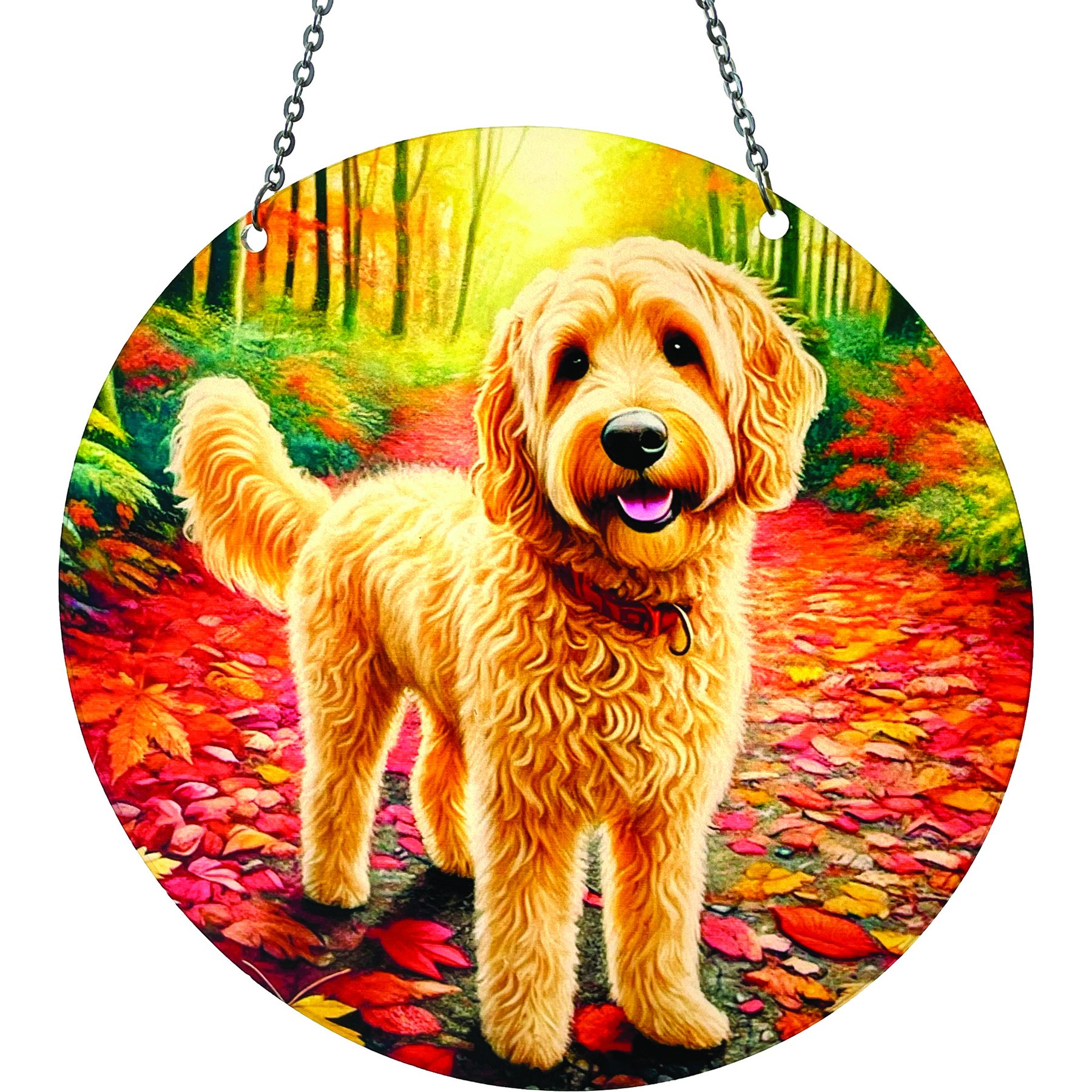 d'ears Golden Doodle Fall Suncatcher