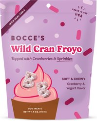 Bocce's Bakery All-Natural Wild Cran Froyo Soft & Chewy Dog Treats with Real Fruit & Sprinkles, 6-oz bag