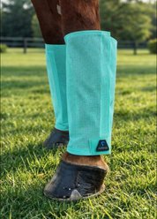 Shires Equestrian Products ARMA Mesh Horse Fly Boots, Turquoise, Medium slide 1 of 2