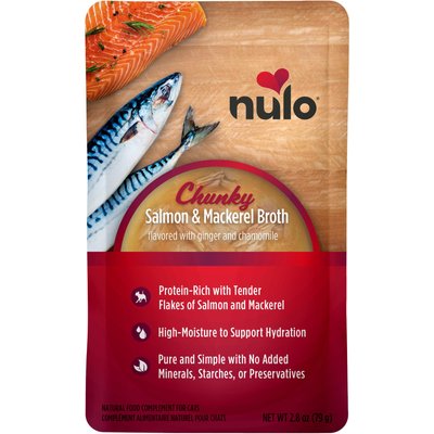 Nulo Nulo FreeStyle Chunky Salmon & Mackerel Broth Wet Cat Food Topper, 2.8-oz pouch, case of 24