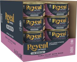 Reveal Entrees Chicken Breast with Duck Grain-Free Bits in Broth Canned Wet Cat Food, 2.47-oz can, case of 24