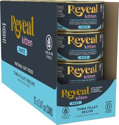 Reveal Kitten Tuna Fillet Recipe in Broth Grain-Free Pate Canned Wet Cat Food, 2.47-oz can, case of 12