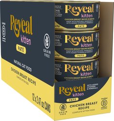 Reveal Kitten Chicken Breast Recipe in Broth Grain-Free Pate Canned Wet Cat Food, 2.47-oz can, case of 12