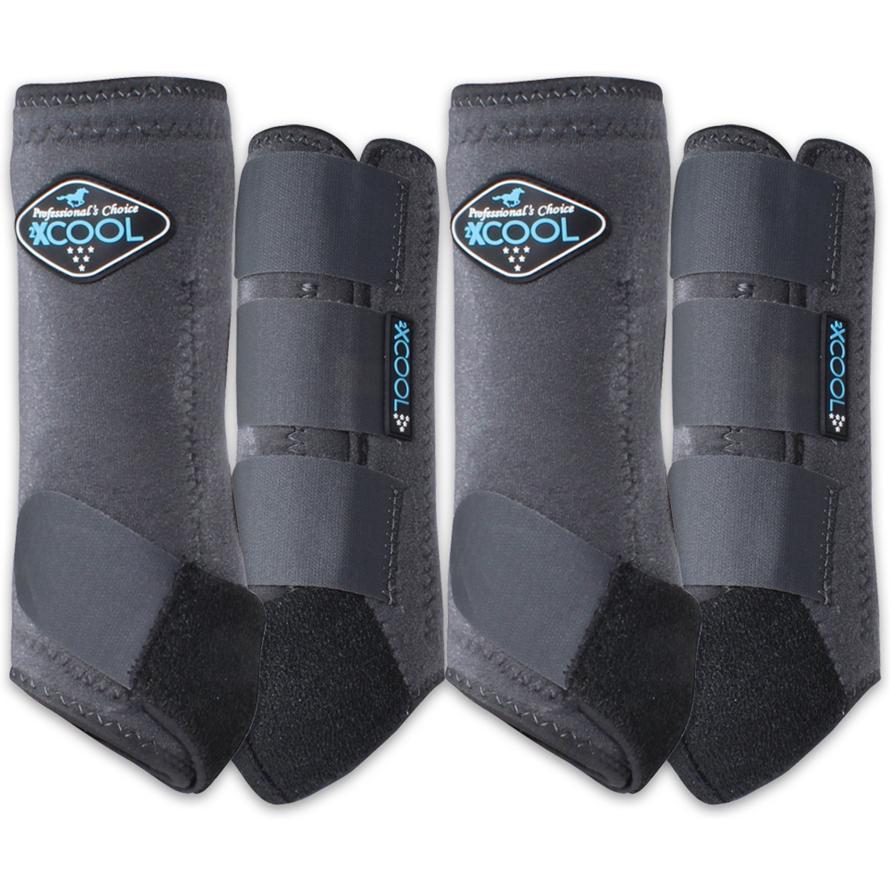 Professional's Choice 2XCool Sports Medicine Horse Boot, Charcoal, Small, 4 count