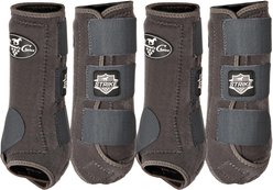 Professional's Choice Strike Sports Medicine Horse Boot, Charcoal, Medium, 4 count