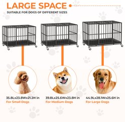 Fuzzy Bird Indoor Escape-Proof Double-Door Steel Pet Cage with Removable Tray & Wheels, Black, 42-in slide 2 of 8