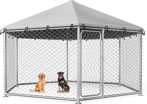 FUZZY BIRD Heavy-Duty Outdoor Galvanized Chain Link Hexagonal Dog FUZZY BIRD Heavy-Duty Outdoor Galvanized Chain Link Hexagonal Dog
