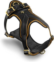 myfamily Hermitage Leather Dog Harness, Black/Tan, X-Small: 13 to 17-in chest