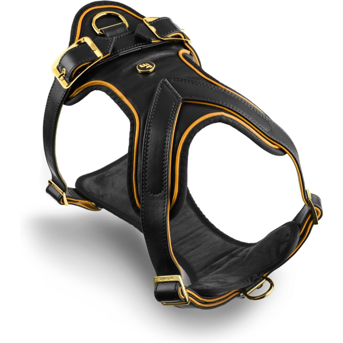 myfamily Hermitage Leather Dog Harness, Black/Tan, Small: 17 to 23-in chest