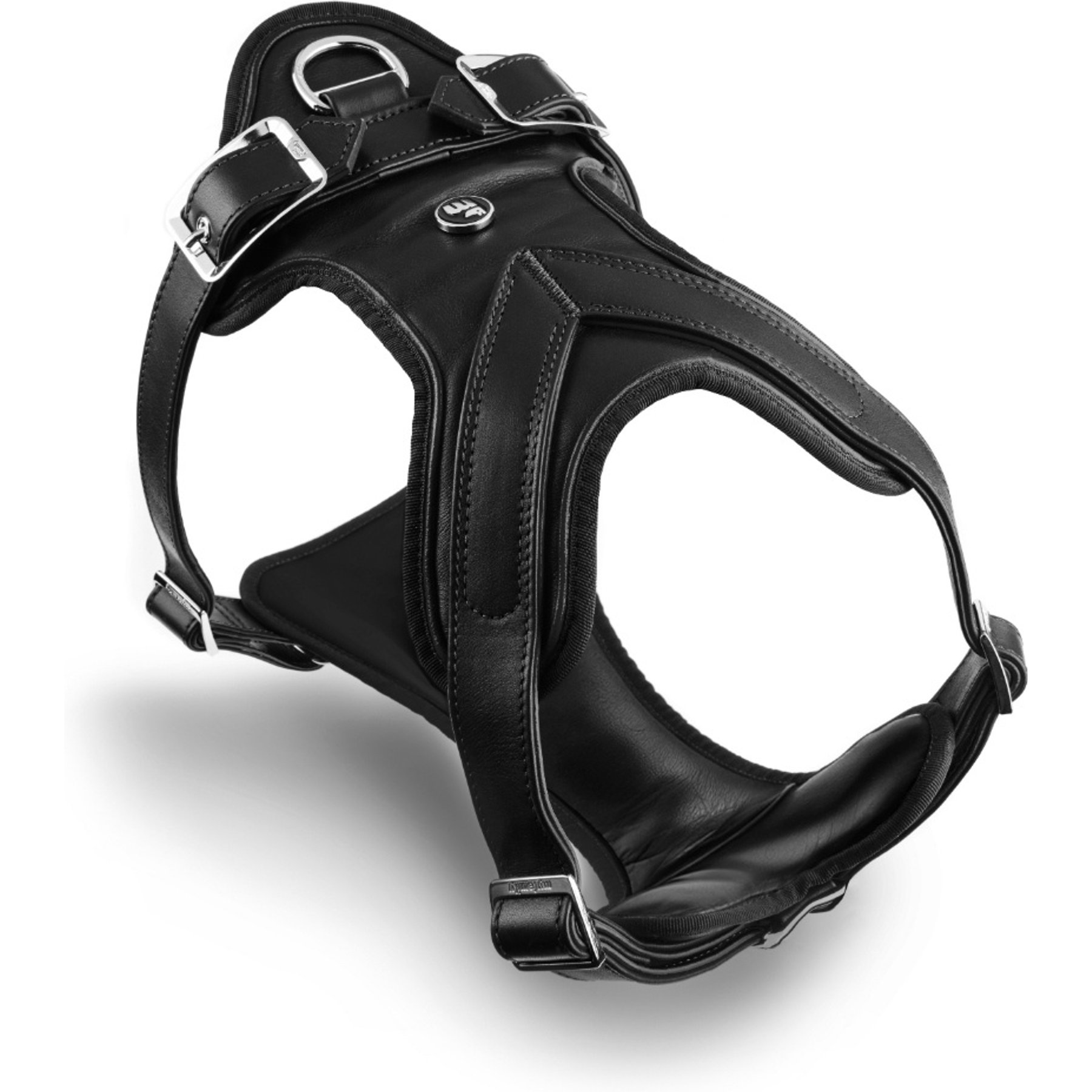 myfamily Hermitage Leather Dog Harness, Black, X-Large: 32 to 44-in chest