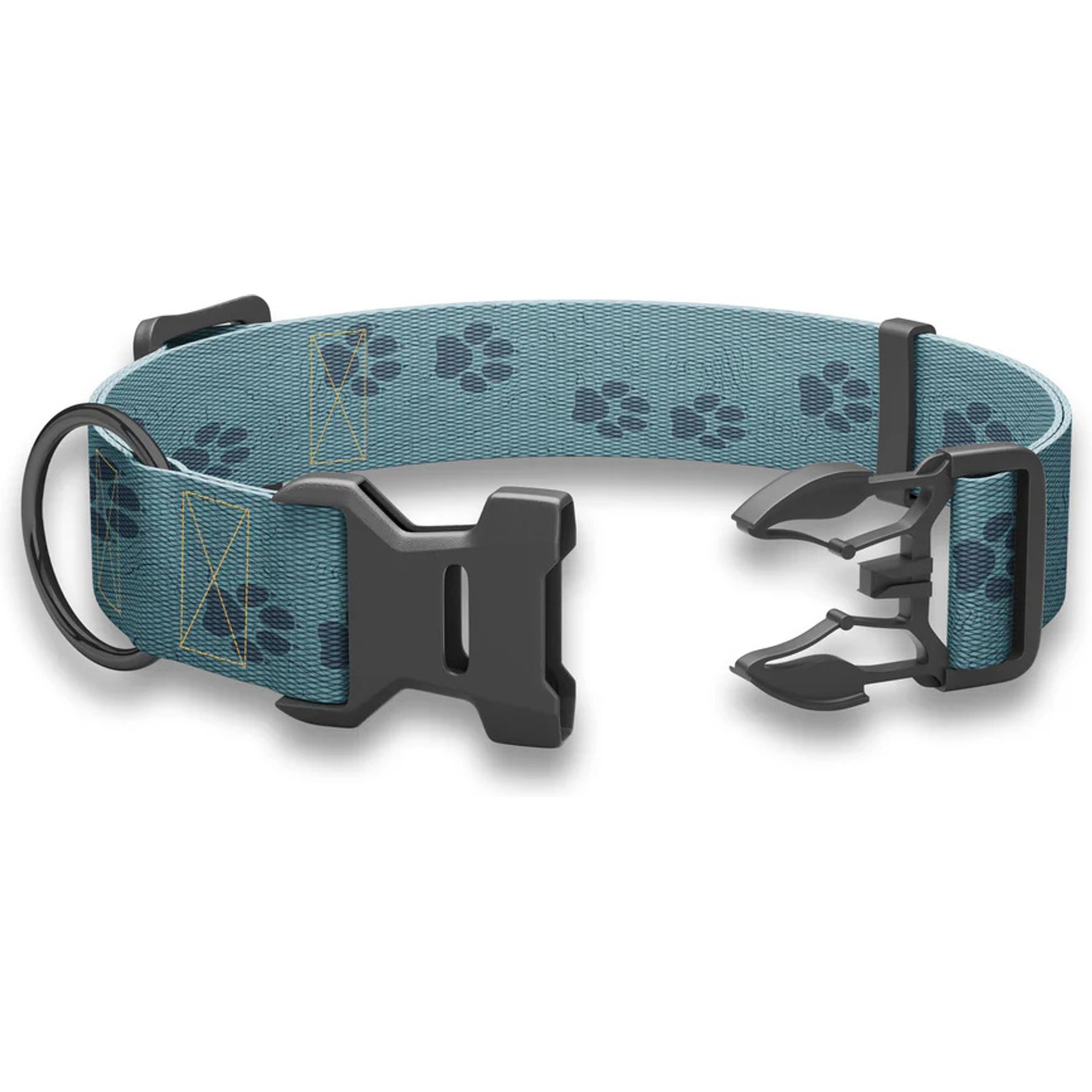 Wingo Outdoors Coosa Dog Collar, Topo Tracks Blue, Large: 21 to 29-in neck, 1 1/2-in wide