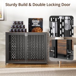 IronovaPets Heavy-Duty Metal Double-Door Dog Crate Furniture, Brown, Large: 42 inch slide 2 of 9