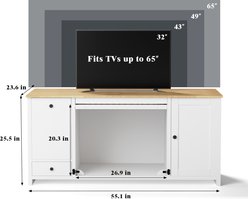 IronovaPets Side Table-Style Indoor Wooden Dog Crate Furniture with Drawers, White, 55 inch slide 2 of 9