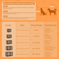 IronovaPets Escape-Proof Wood-Grain Side Table Double-Door Furniture Dog Crate, Brown, X-Small: 26 inch slide 2 of 9