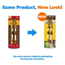 Ruff & Whiskerz Triple Skewerz Jumbo Dog Rawhide Treats, 2 count slide 2 of 4