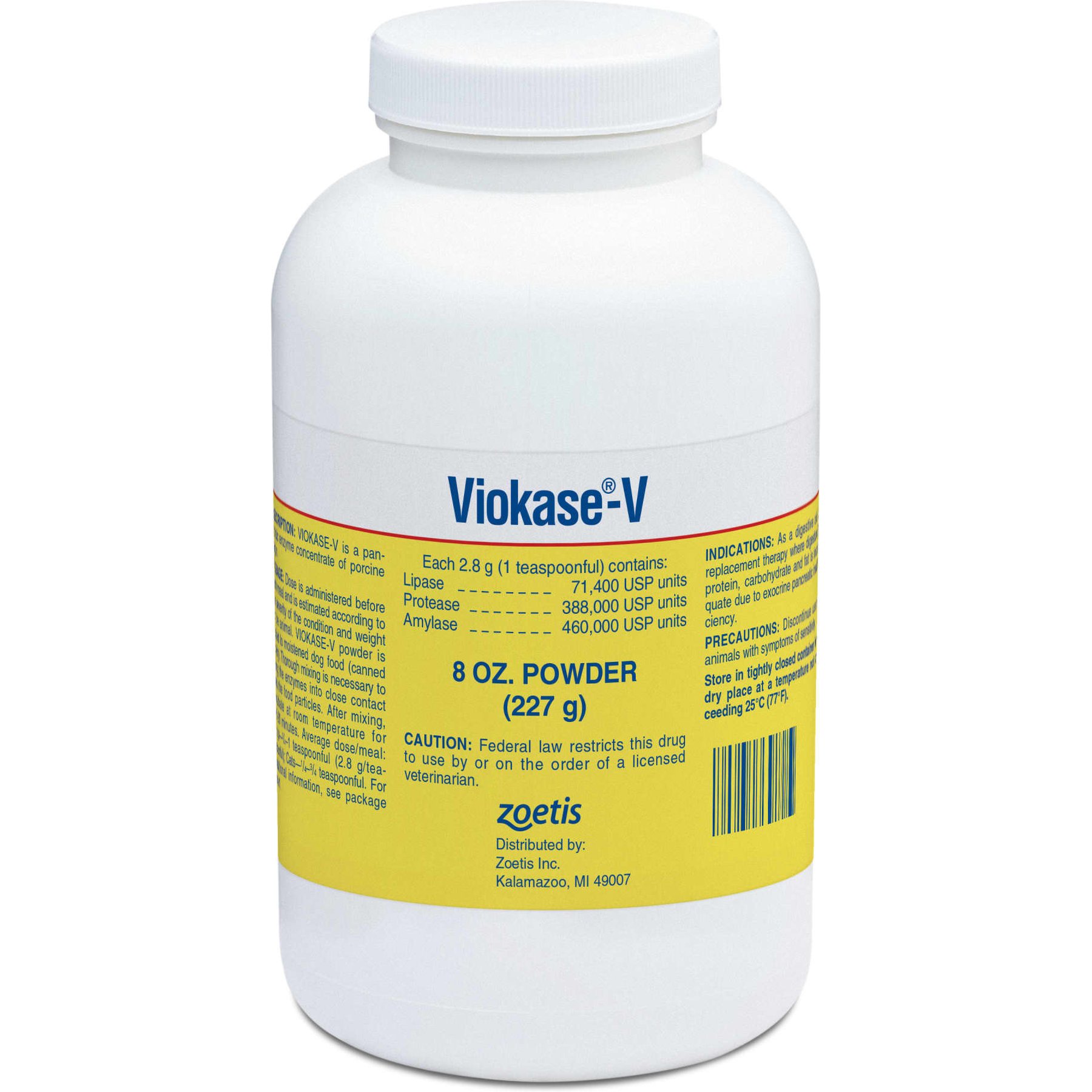 Viokase-V Powder for Dogs & Cats, 8-oz