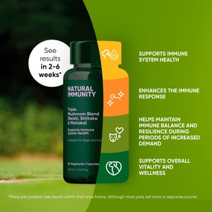 Rooted Owl Natural Immunity Vegan Capsules Supplement with Triple Mushroom Blend for Dogs & Cats, 60 count