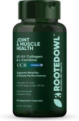 Rooted Owl Natural Joint & Muscle Health Capsules Supplement for Cats & Small Dogs with UC-II Collagen, 30 count