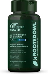 Rooted Owl Natural Joint & Muscle Health Capsules Supplement for Medium & Large Dogs with UC-II Collagen, 30 count