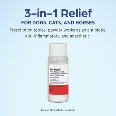 Neo Pred Powder NEO-PREDEF with Tetracaine Topical Powder for Dogs, Cats & Horses, 15 ...