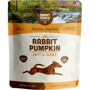 Smart Cookie Barkery Rabbit & Pumpkin Grain-Free Dog Treats, 5-oz bag