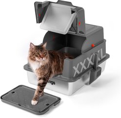 Topyangs Enclosed High Sided Stainless Steel Multi Cat Litter Box, XXXX-Large: 28 x 20 x 17-in