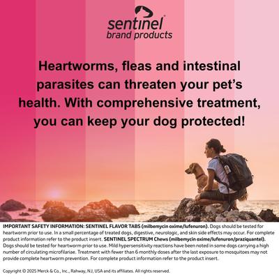 Show full view: Sentinel Tablet for Dogs, 2-10 lbs, (Brown Box), 6 Tablets (6-mos. supply) slide 8 of 11