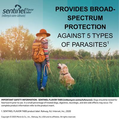 Show full view: Sentinel Tablet for Dogs, 2-10 lbs, (Brown Box), 6 Tablets (6-mos. supply) slide 6 of 11
