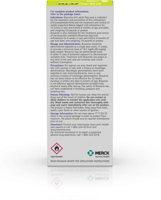 Show full view: Bravecto Topical Solution for Cats, 2.6-6.2 lbs, (Green Box), 2 Doses (24-wks. supply) slide 5 of 8