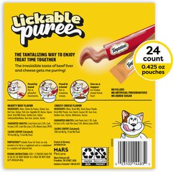 Temptations Creamy Puree with Beef Liver & Cheese Variety Pack Lickable Cat Treats, 0.425-oz pouch, 24 count slide 2 of 8