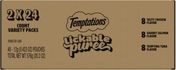 Temptations Creamy Puree Salmon, Chicken & Tuna Variety Pack Lickable Cat Treats, 0.425-oz tube, pack of 48
