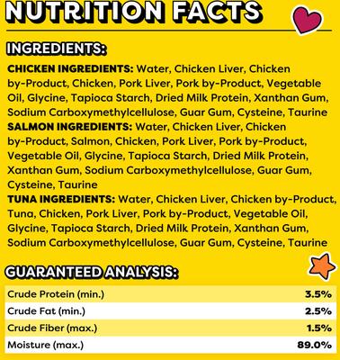 Show full view: Temptations Creamy Puree Salmon, Chicken & Tuna Variety Pack Lickable Cat Treats, 0.42-oz pouch, 24 count slide 6 of 10