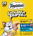 Temptations Creamy Puree Salmon, Chicken & Tuna Variety Pack Lickable Cat Treats, 0.42-oz pouch, 24 count