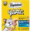 Temptations Creamy Puree Salmon, Chicken & Tuna Variety Pack Lickable Cat Treats, 0.42-oz pouch, 24 count