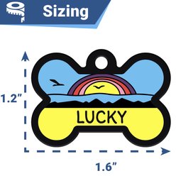 GoTags Bone Shaped Silent Silicone Personalized Dog & Cat ID Tag, Planet Purple, Bone slide 2 of 6