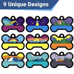 GoTags Bone Shaped Silent Silicone Personalized Dog & Cat ID Tag, Mountain Azure, Bone slide 2 of 6