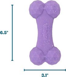 Pupstages Flex-Force Vanilla-Roast Scent Multi-Texture Fetch & Chew Durable Bone Floating Dog Toy, Purple, Medium: 3.1 x 6.5 x 1.8-in slide 2 of 6