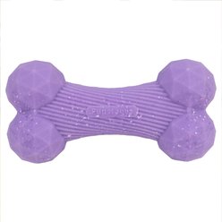 Pupstages Flex-Force Vanilla-Roast Scent Multi-Texture Fetch & Chew Durable Bone Floating Dog Toy, Purple, Medium: 3.1 x 6.5 x 1.8-in