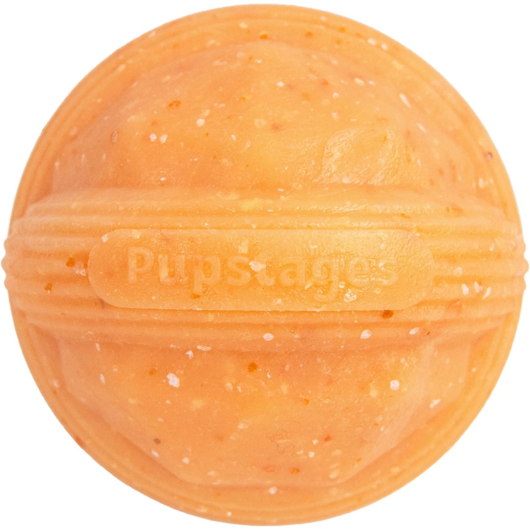 Pupstages Flex-Force Honey-Peach Scent Fetch & Chew Ball Dog Toy, Orange, Medium