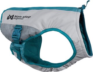 Non-stop Dogwear Cooling Dog Vest, Light Gray/Teal, Medium