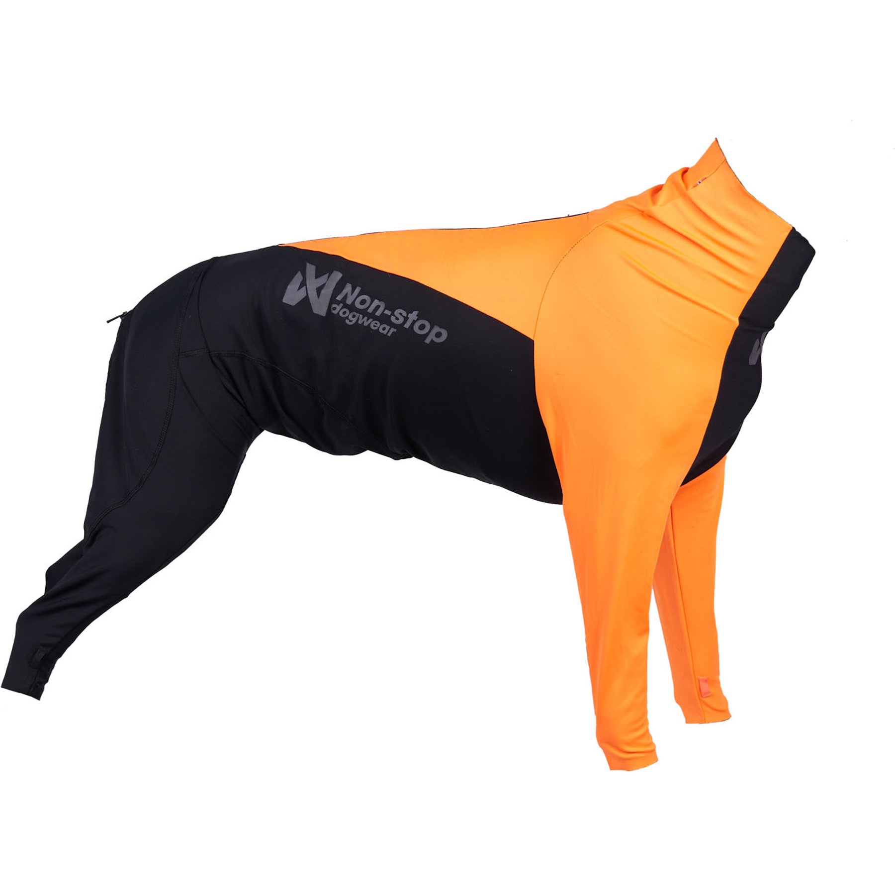 Non-stop Dogwear Protector Suit Female Dog Coat, Orange/Black, 45