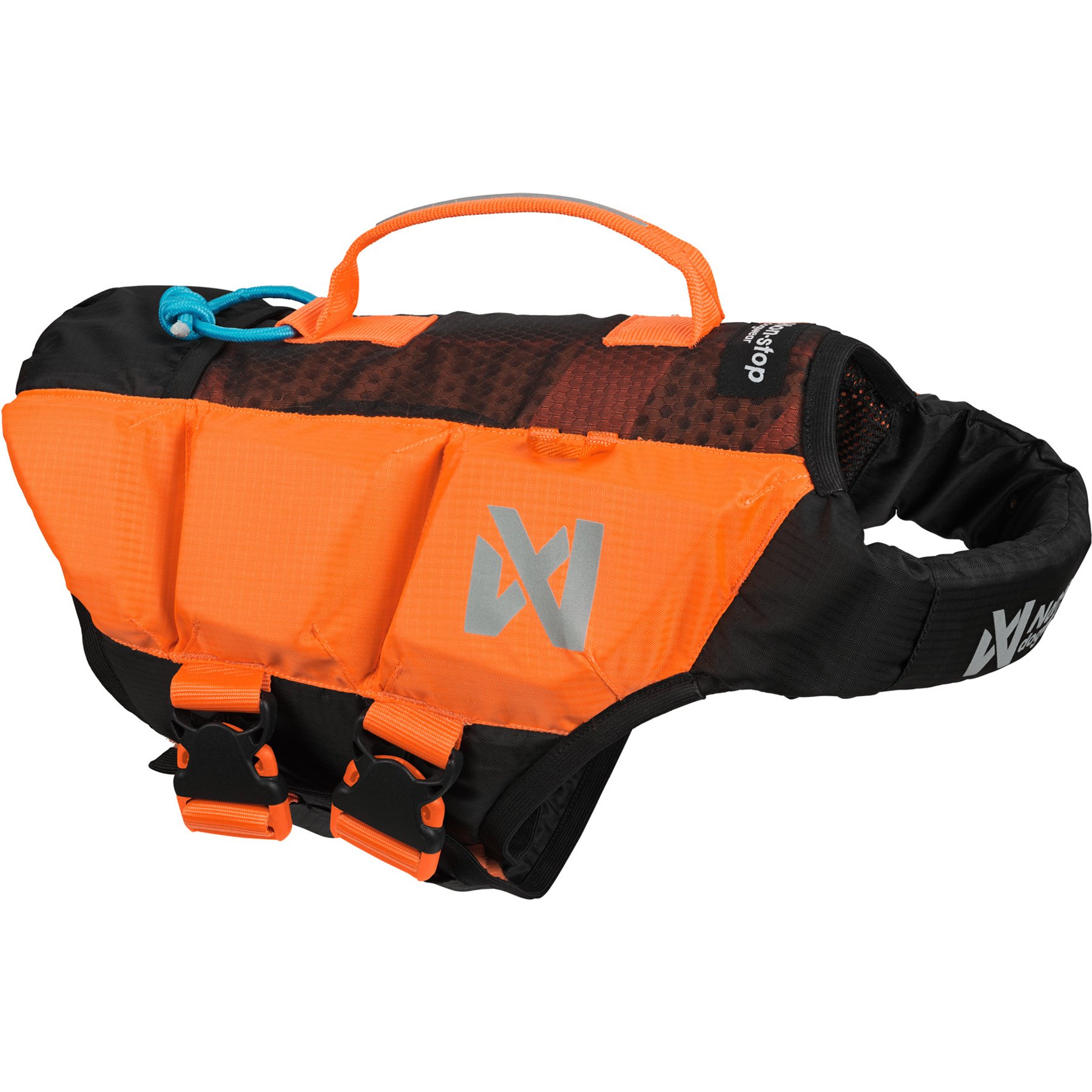 Non-stop Dogwear Protector Dog Life Jacket, Black/Orange, 3