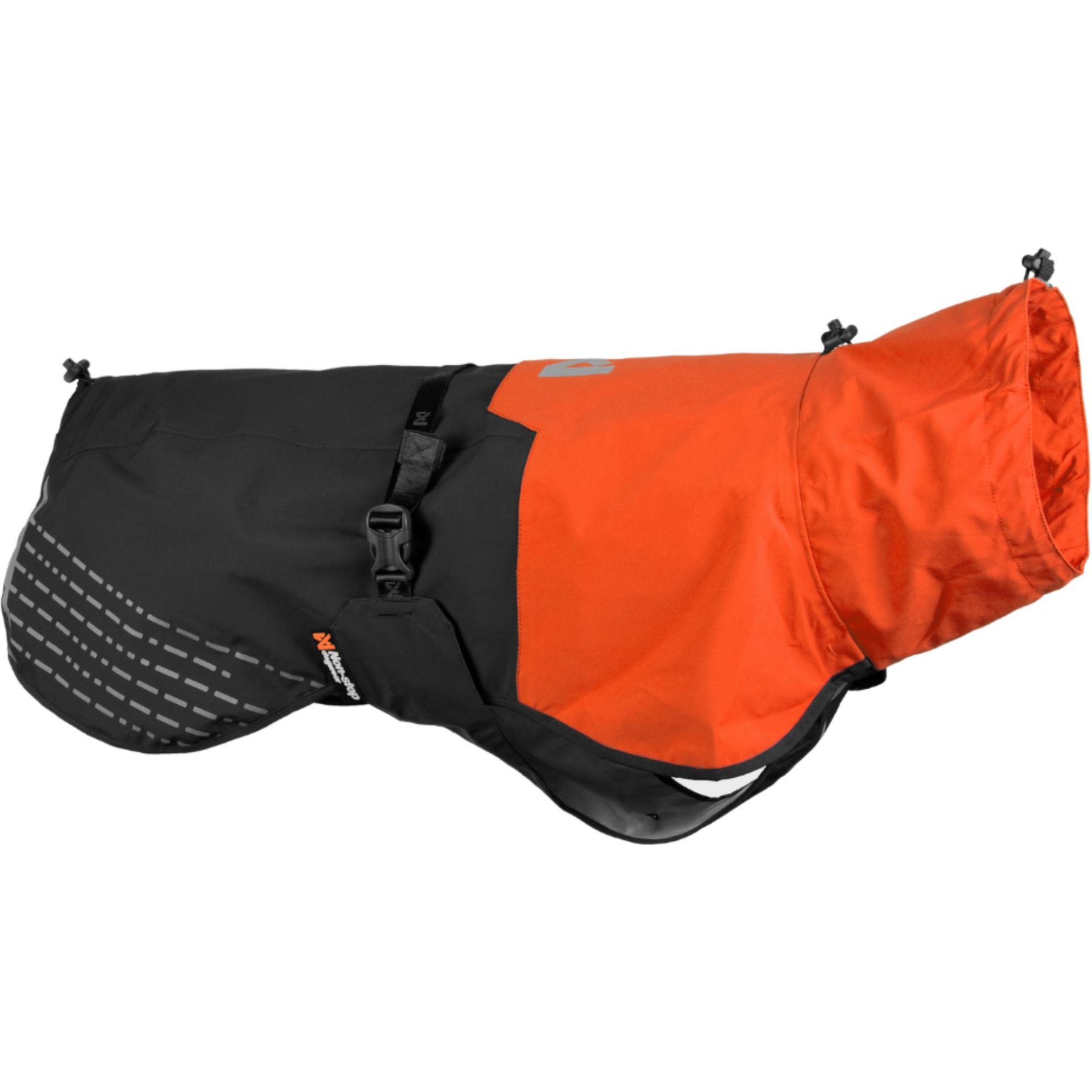 Non-stop Dogwear Fjord Dog Raincoat, Black/Orange, 30
