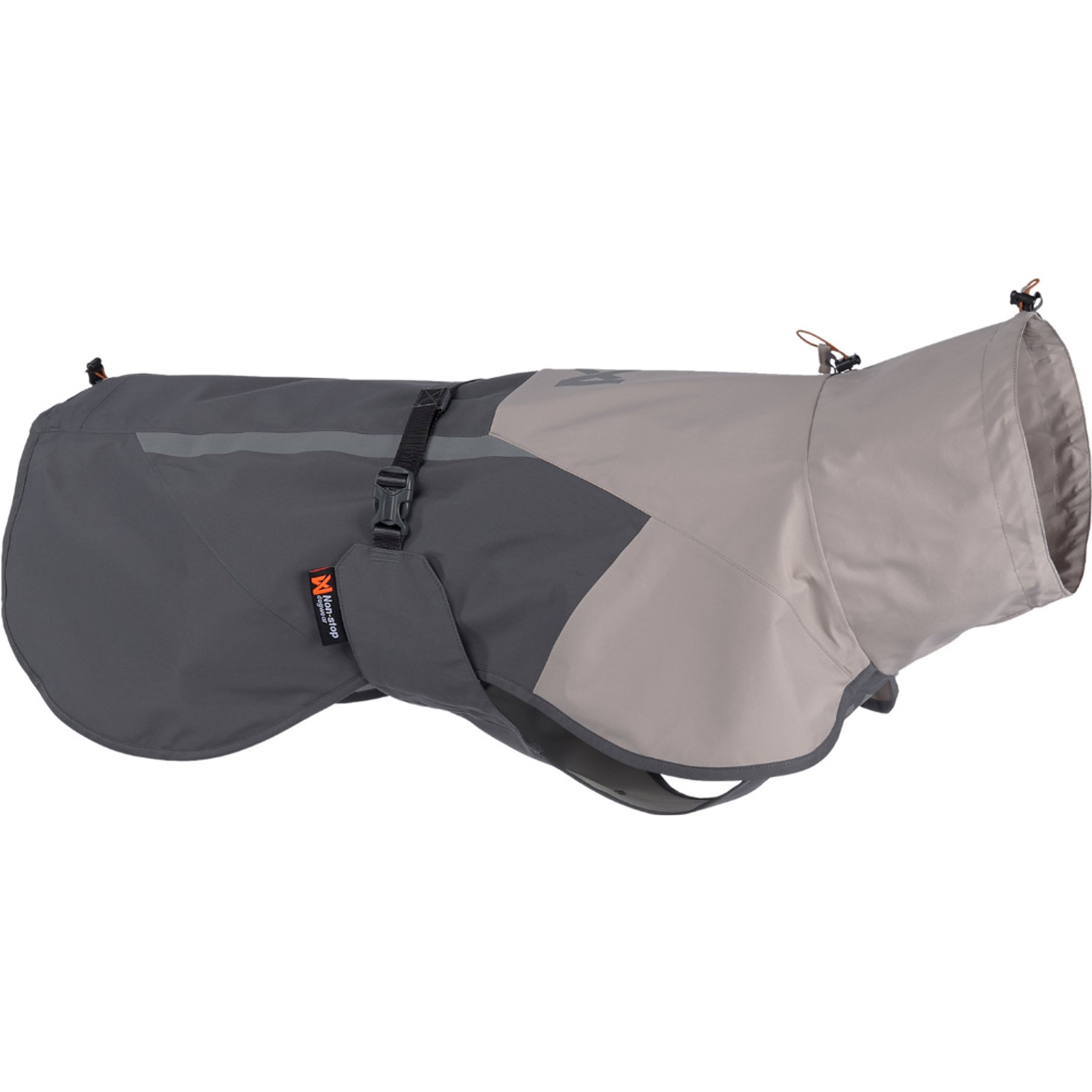 Non-stop Dogwear Fjord 2.0 Dog Raincoat, Gray, 30
