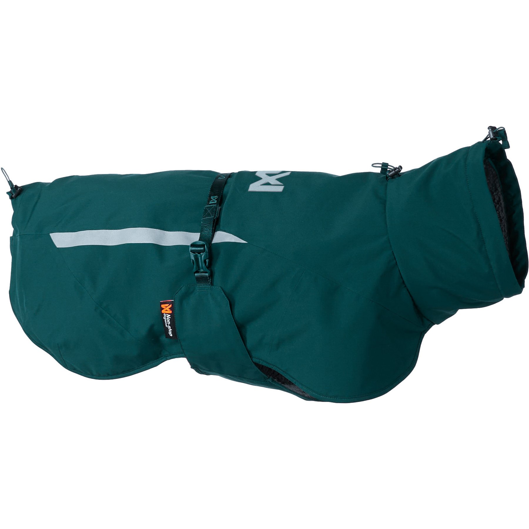 Non-stop Dogwear Fjord Lined Dog Raincoat, Dark Teal, 60