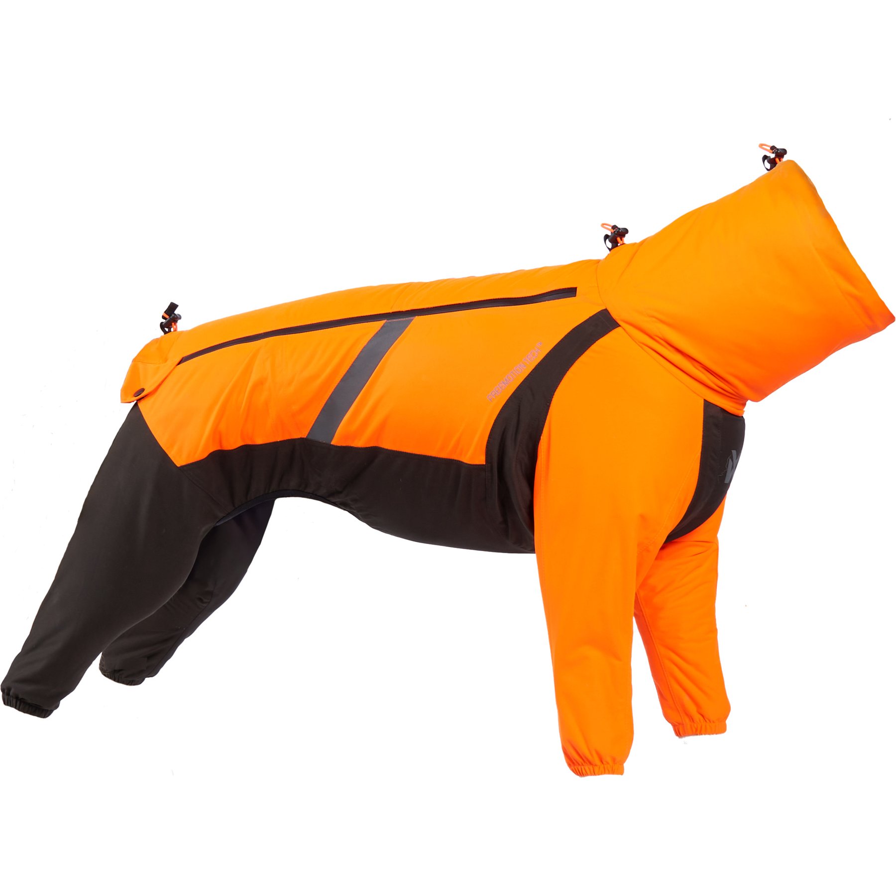 Non-stop Dogwear Fjord Overall Dog Raincoat, Orange/Black, 33